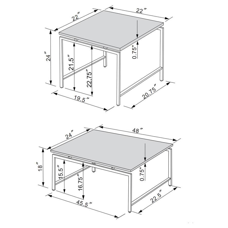 Clark - 3 Piece Faux Marble Top Coffee Table Set - White