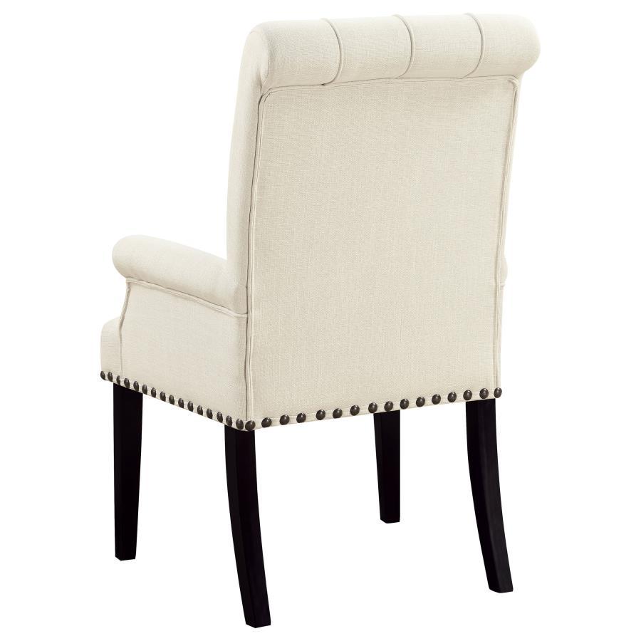 Alana - Fabric Upholstered Dining Arm Chair - Beige