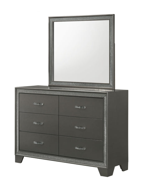 Kaia - Dresser & Mirror Dark Gray by Crown Mark | Bel Furniture