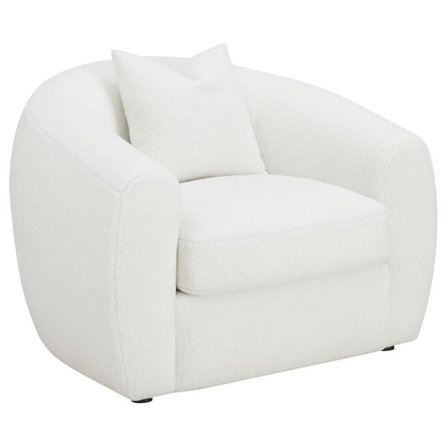 Isabella - Faux Sheepskin Upholstered Accent Chair Natural - Ivory by CoasterElevations | Bel Furniture