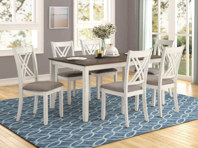 Fortress - 7 Piece Rectangular Dining Set - Vintage Vanilla by CoasterEveryday | Bel Furniture