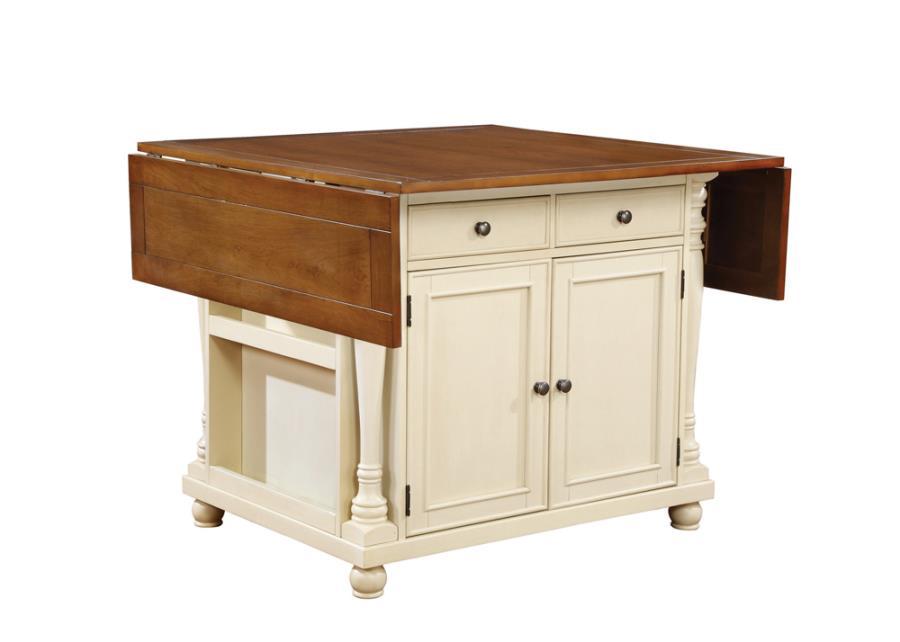 Slater - 2-Drawer Kitchen Island With Drop Leaves