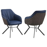 Mayer - Upholstered Dining Arm Chair (Set of 2) - Blue by CoasterEssence | Bel Furniture