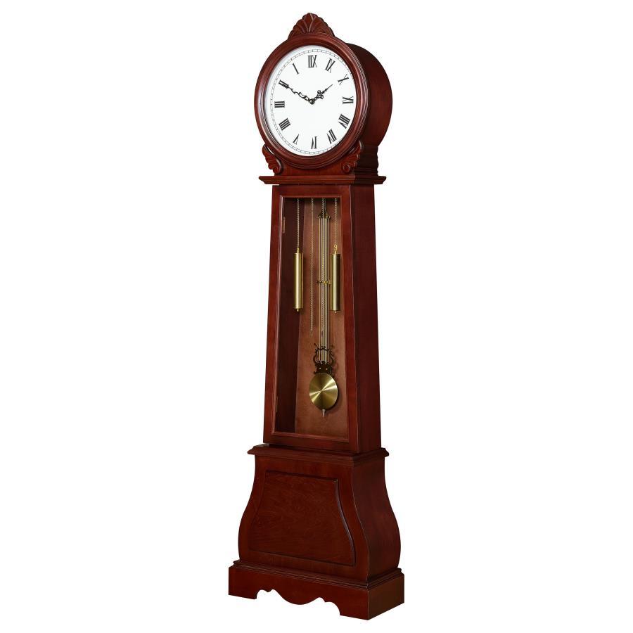 Narcissa - Grandfather Clock With Chime - Brown Red