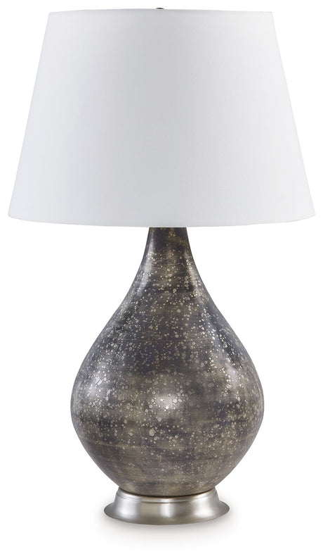Bluacy - Antique Gray - Glass Table Lamp by Signature Design by Ashley® | Bel Furniture