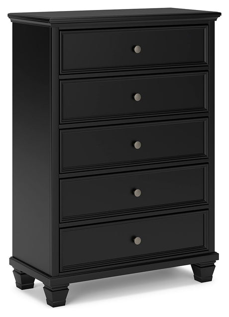 Lanolee - Black - Five Drawer Chest by Signature Design by Ashley® | Bel Furniture