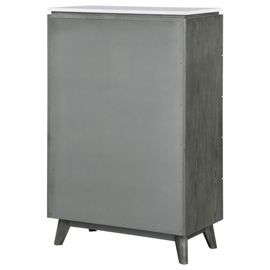 Nathan - 5-Drawer Bedroom Chest - Gray