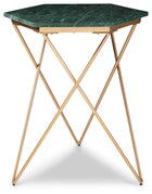 Engelton - Accent Table - Green / Gold