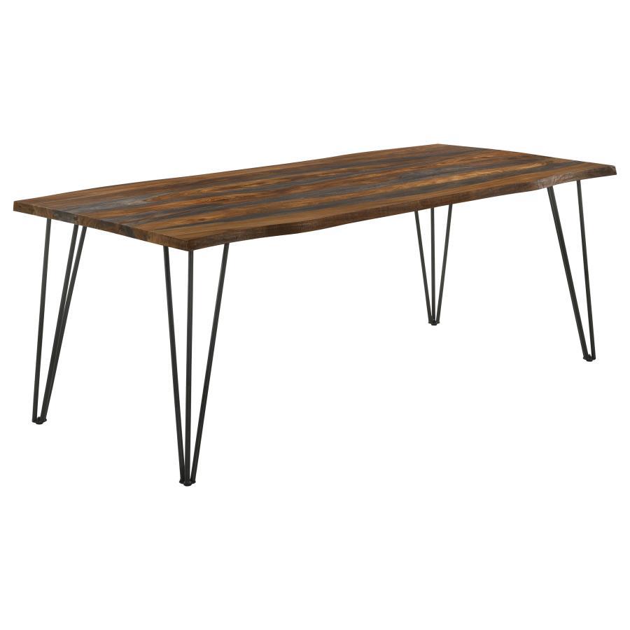 Neve - Live Edge Dining Table - Gray Sheesham by CoasterEssence | Bel Furniture