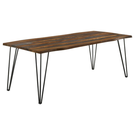 Neve - Live Edge Dining Table - Gray Sheesham by CoasterEssence | Bel Furniture