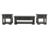 CHARLES-GREY 3 PIECE COFFEE TABLE SET by Mollai Collections | Bel Furniture