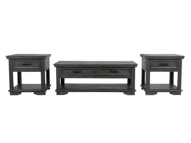 CHARLES-GREY 3 PIECE COFFEE TABLE SET by Mollai Collections | Bel Furniture