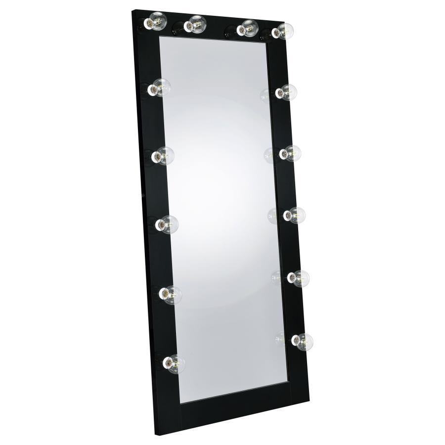 Zayan - Length Floor Mirror With Lighting Black by Coaster Fine Furniture | Bel Furniture