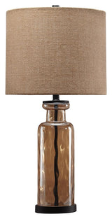 Laurentia - Champagne - Glass Table Lamp by Signature Design by Ashley® | Bel Furniture