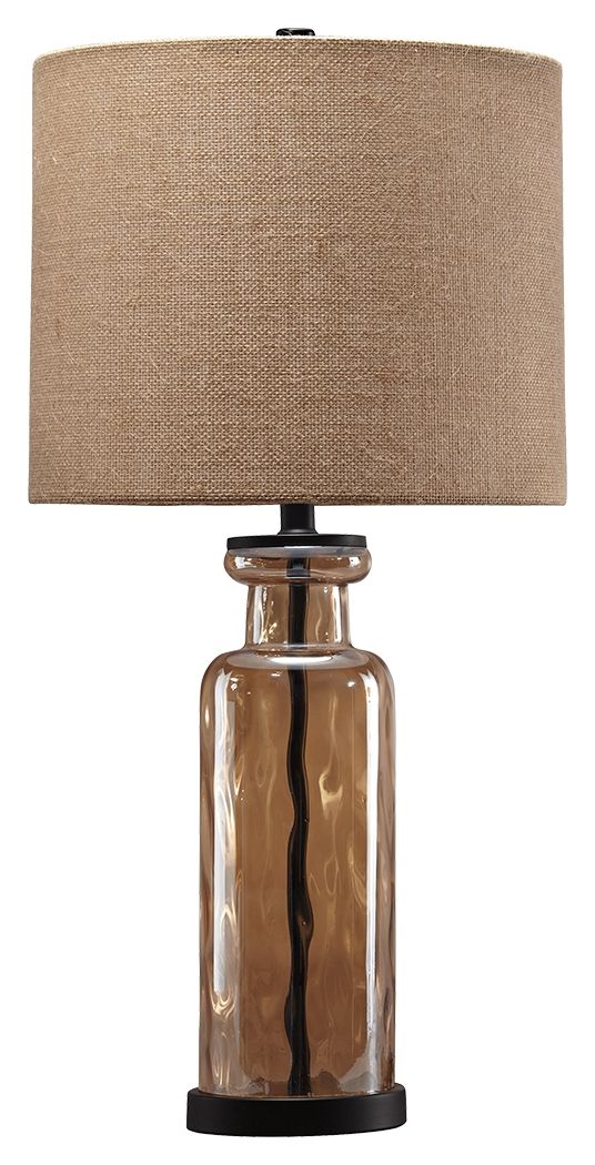 Laurentia - Champagne - Glass Table Lamp by Signature Design by Ashley® | Bel Furniture