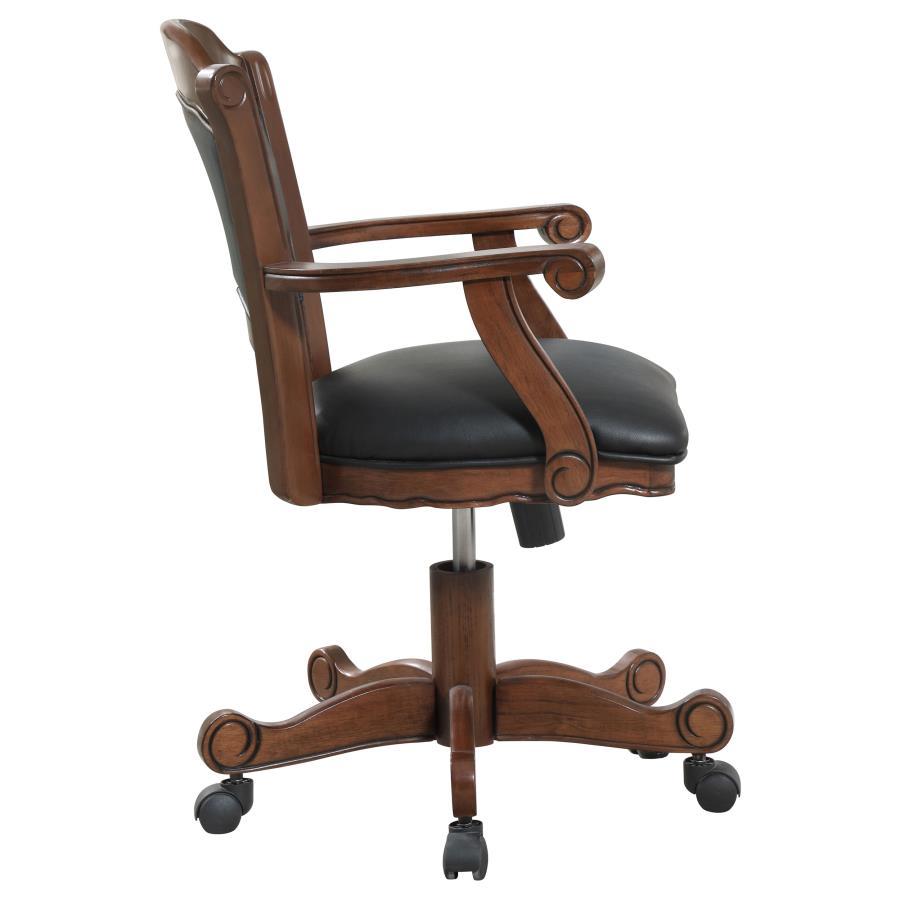 Turk - Game Chair With Casters - Black And Tobacco