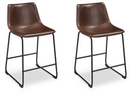 Centiar - Upholstered Barstool (Set of 2) Dark Brown 19''W x 22''D x 35''H by Signature Design by Ashley® | Bel Furniture