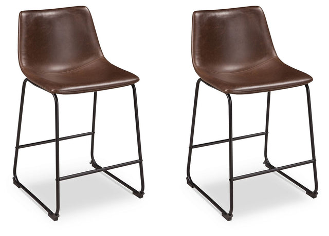 Centiar - Upholstered Barstool (Set of 2) Dark Brown 19''W x 22''D x 35''H by Signature Design by Ashley® | Bel Furniture