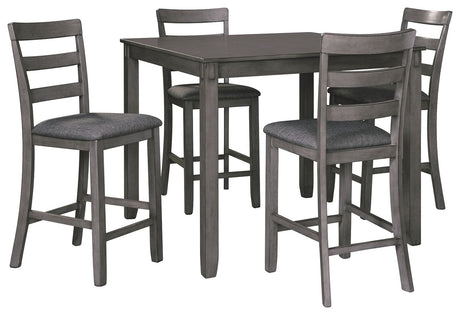 Bridson - Gray - Square Counter TBL Set (Set of 5) by Signature Design by Ashley® | Bel Furniture