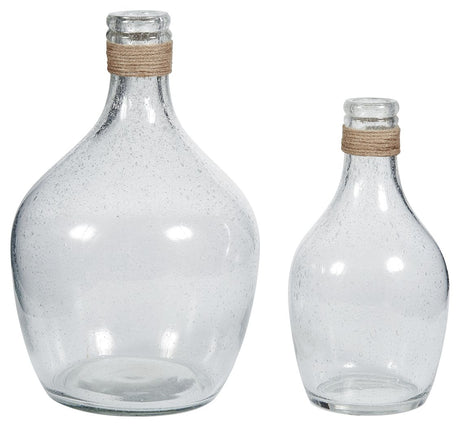 Marcin - Clear - Vase Set (Set of 2) by Signature Design by Ashley® | Bel Furniture