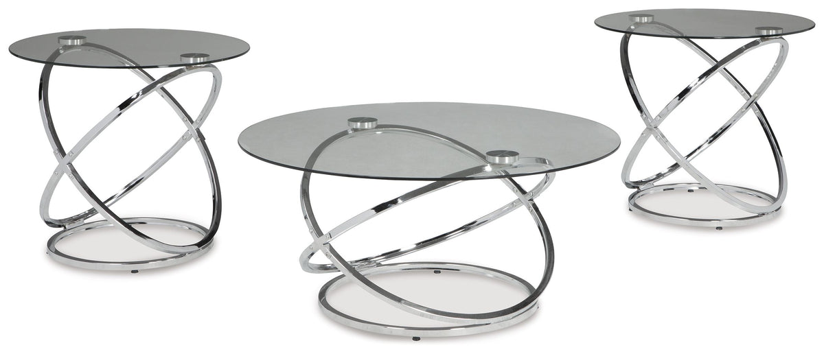Hollynyx - Chrome Finish - Occasional Table Set (Set of 3) by Signature Design by Ashley® | Bel Furniture