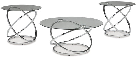 Hollynyx - Chrome Finish - Occasional Table Set (Set of 3) by Signature Design by Ashley® | Bel Furniture