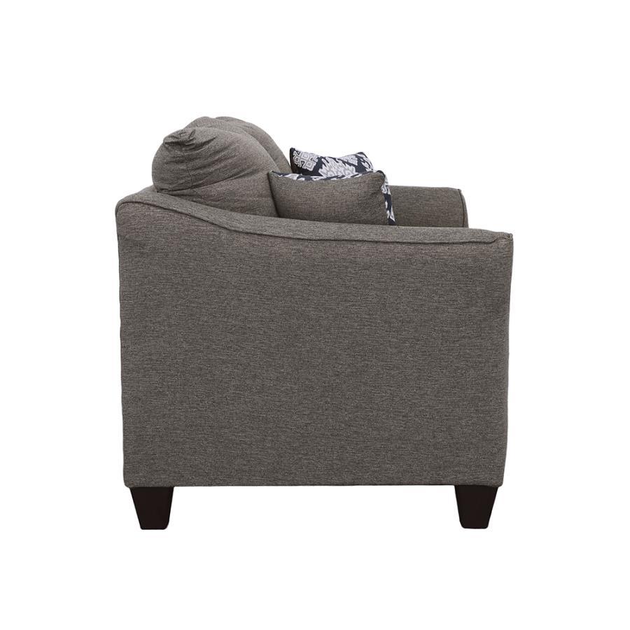 Salizar - Upholstered Flared Arm Loveseat - Charcoal Gray