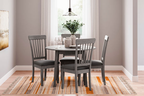 Shullden - Gray - 5 Pc. - Drop Leaf Table, 4 Side Chairs by Signature Design by Ashley® | Bel Furniture