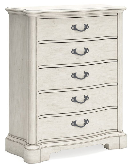 Arlendyne - Antique White - Five Drawer Chest by Signature Design by Ashley® | Bel Furniture
