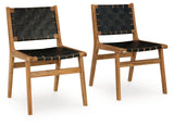 Fortmaine - Brown / Black - Dining Room Side Chair (Set of 2) by Signature Design by Ashley® | Bel Furniture