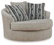 Calnita - Sisal - Oversized Swivel Accent Chair by Benchcraft® | Bel Furniture