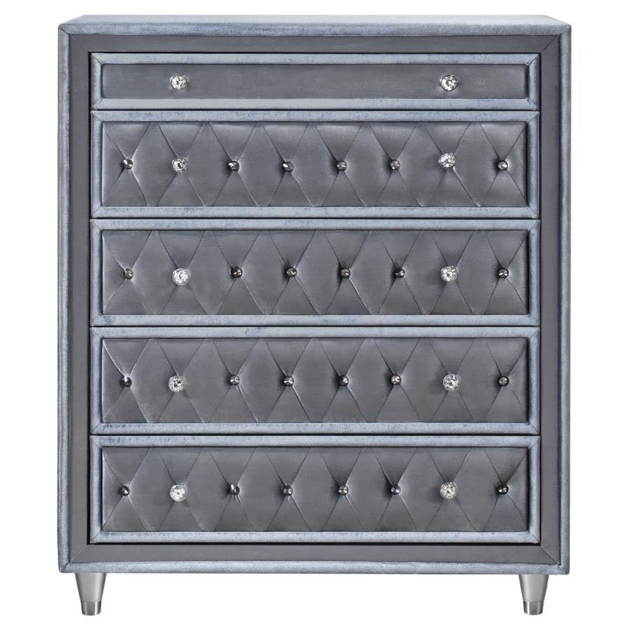 Antonella - 5-Drawer Upholstered Chest