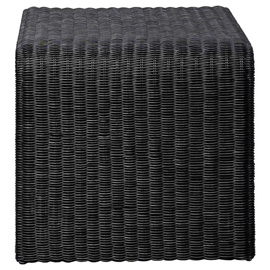 Cahya - Woven Rattan Square End Table - Black