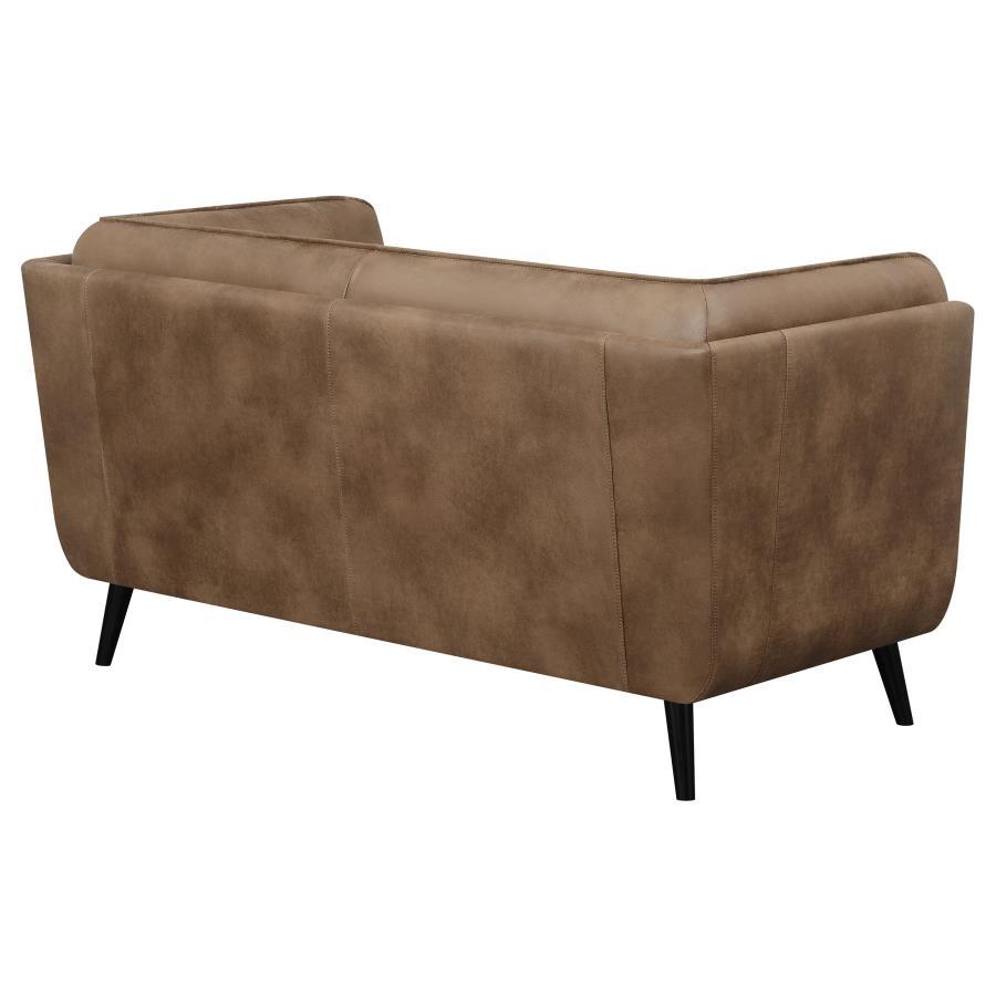 Thatcher - Upholstered Button Tufted Loveseat - Brown