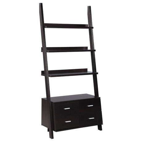 Colella - 5-Shelf Storage Ladder Bookshelf - Cappuccino by CoasterEveryday | Bel Furniture