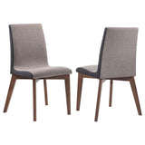 Redbridge - Upholstered Dining Side Chair (Set of 2) - Natural Walnut by CoasterEveryday | Bel Furniture