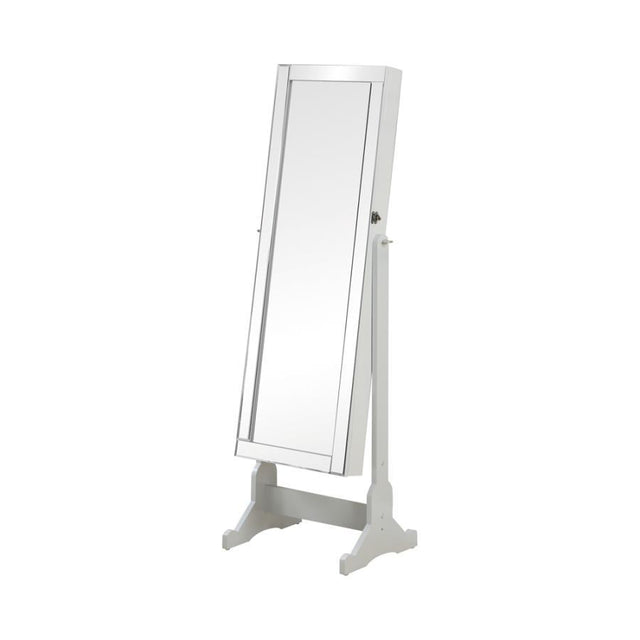 Yvonne - Cheval Mirror With Jewelry Storage - Dove Gray by CoasterEssence | Bel Furniture