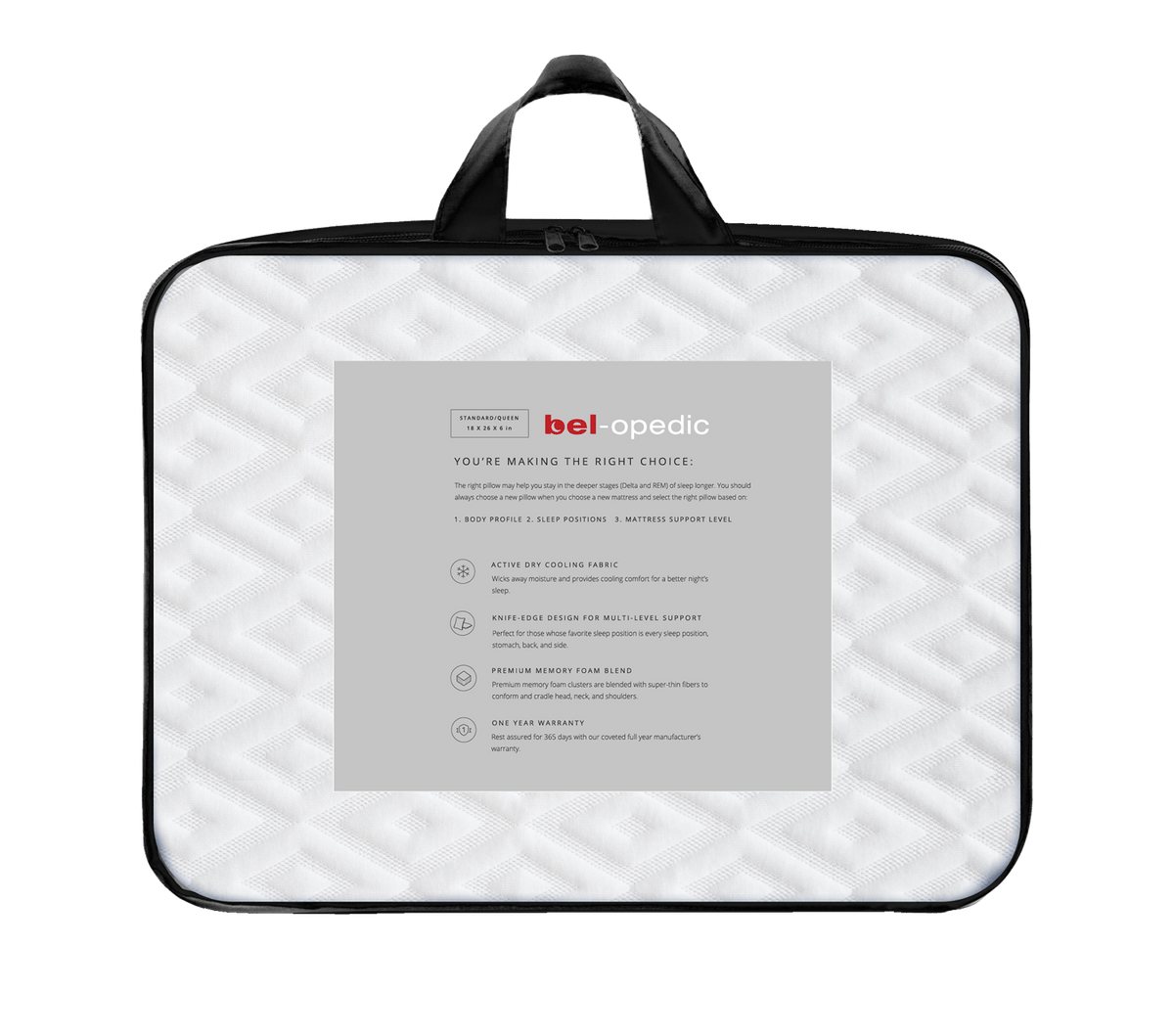 Active Dry Pillow - Standard Size by BEL Furniture | Bel Furniture