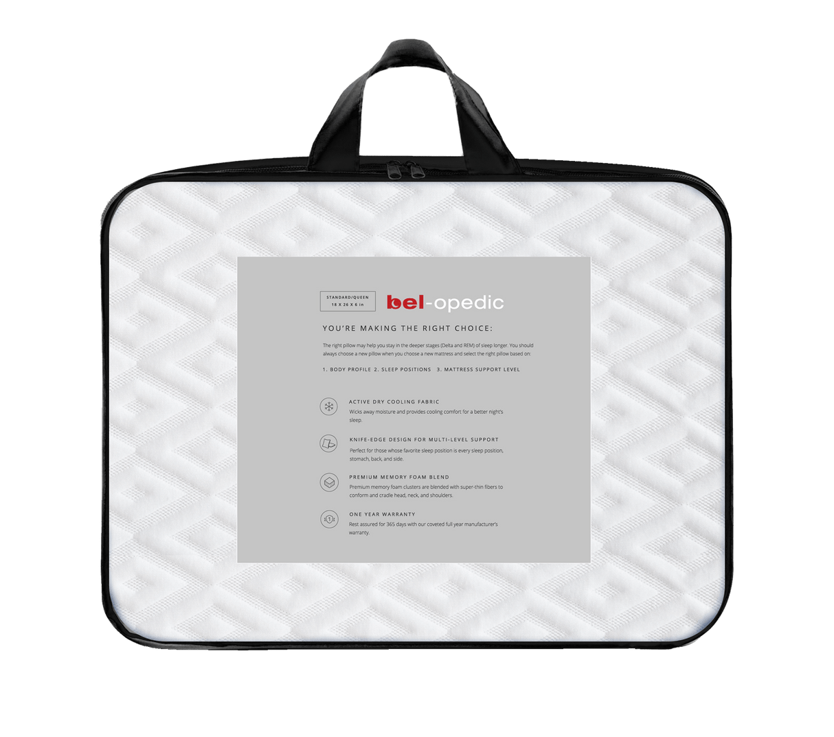 Active Dry Pillow - Standard Size by BEL Furniture | Bel Furniture