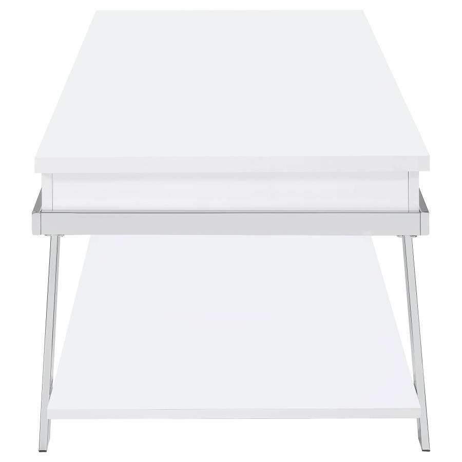 Marcia - Rectangular Lift Top Coffee Table - White High Gloss