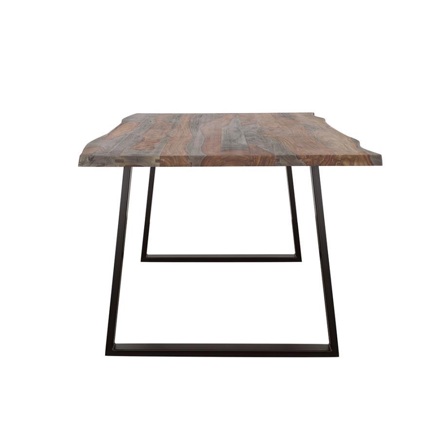 Ditman - Live Edge Dining Table - Gray Sheesham And Black