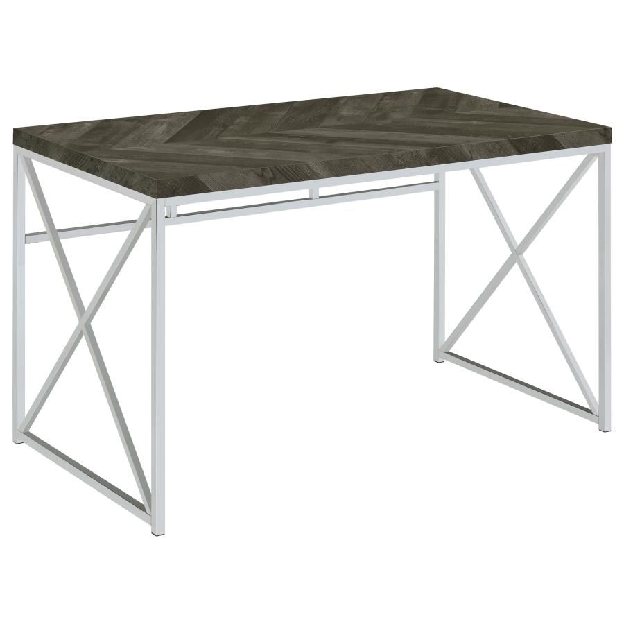 Grimma - Writing Desk - Rustic Gray Herringbone