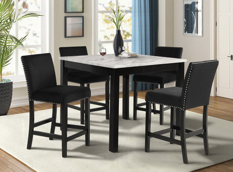 Lennon - Counter Height Table Set Black 5 Pc. Table, 4 Chairs by Crown Mark | Bel Furniture