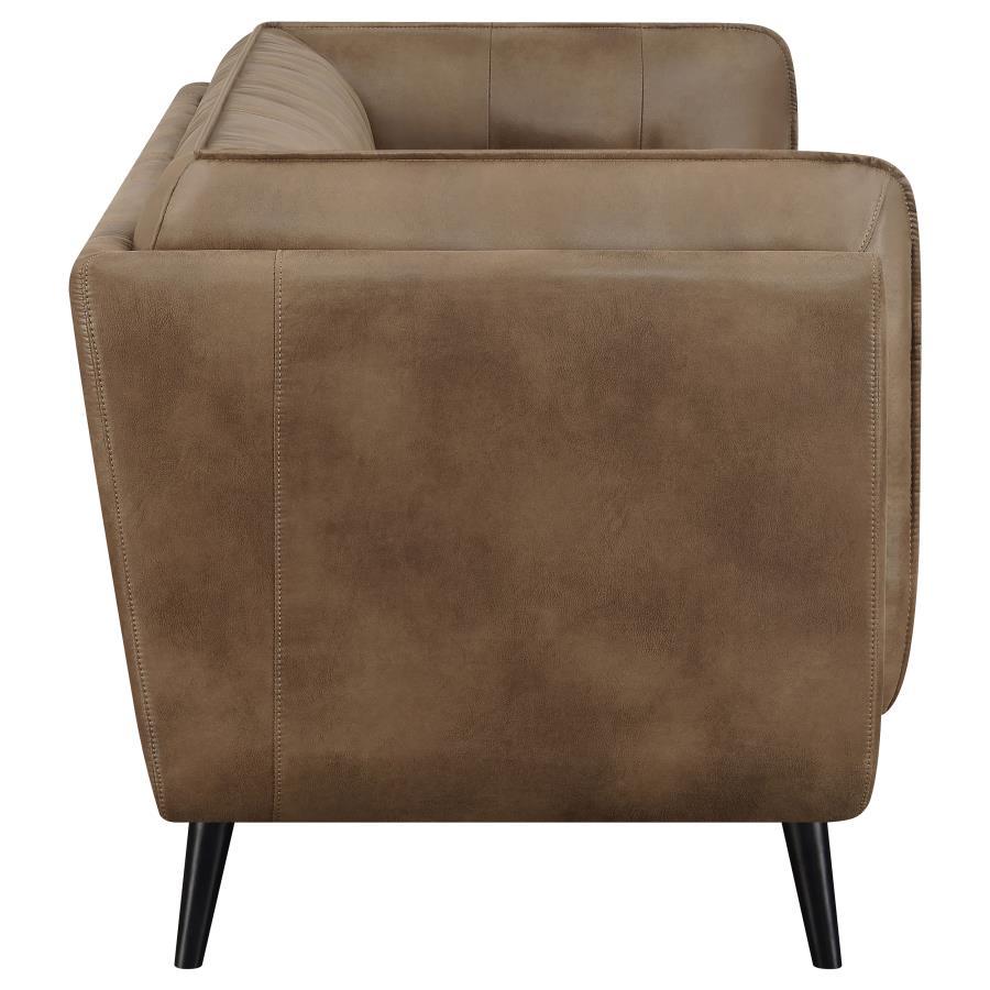 Thatcher - Upholstered Tuxedo Arm Tufted Sofa - Brown