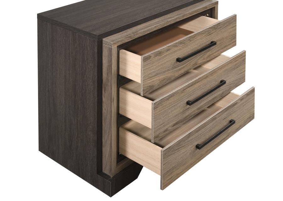 Baker - 3-Drawer Nightstand - Light Taupe