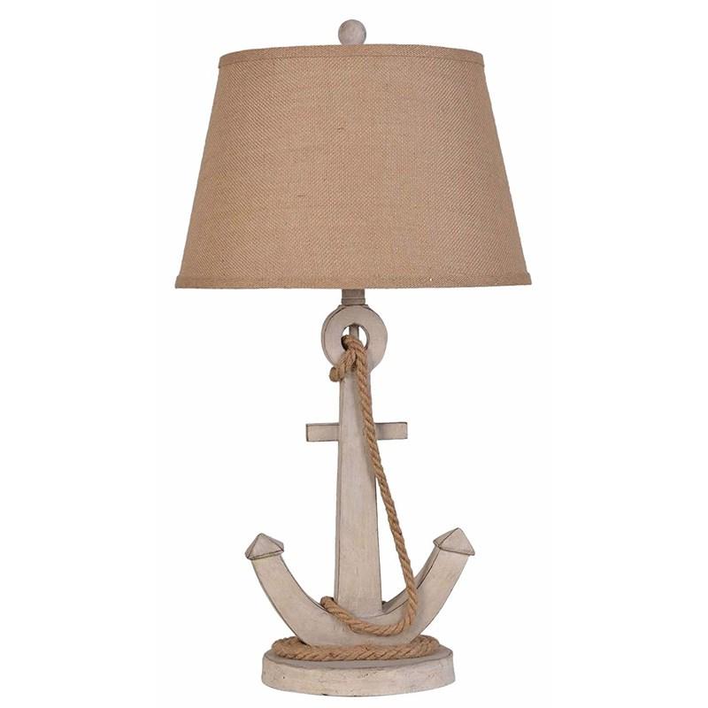 ‎Anchor White Washed Table LAMP Set of 2 - BEL Furniture