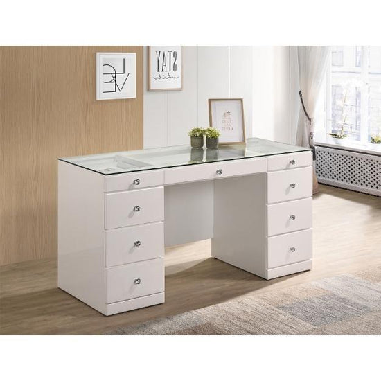 Avery Vanity Desk in White - BEL Furniture