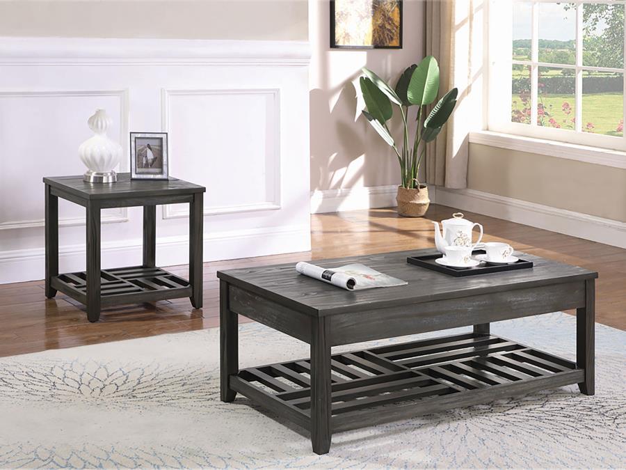 Cliffview - Rectangular Wood Lift Top Coffee Table - Gray