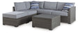 Petal Road - Gray - Loveseat Sectional, Ottoman, Table Set (Set of 4) by Signature Design by Ashley® | Bel Furniture