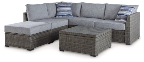 Petal Road - Gray - Loveseat Sectional, Ottoman, Table Set (Set of 4) by Signature Design by Ashley® | Bel Furniture